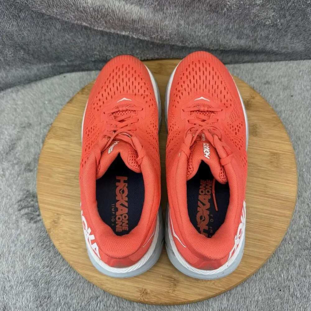 Hoka One One Clifton 7 Shoes Womens Size 9 Orange Running Sneakers 1110509 HCWH